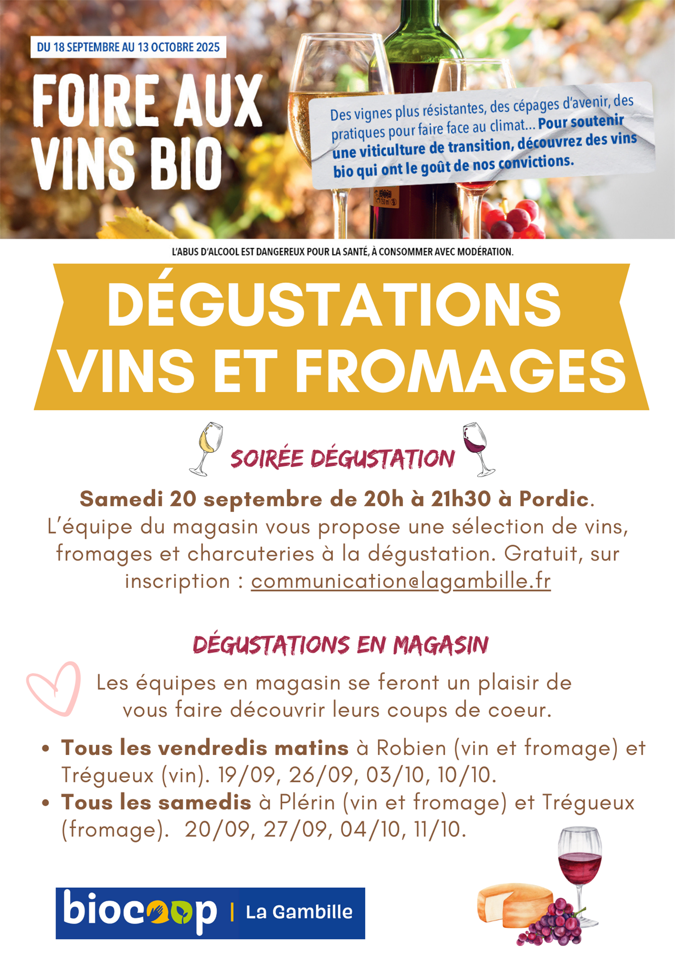 Dégustations vins et fromages